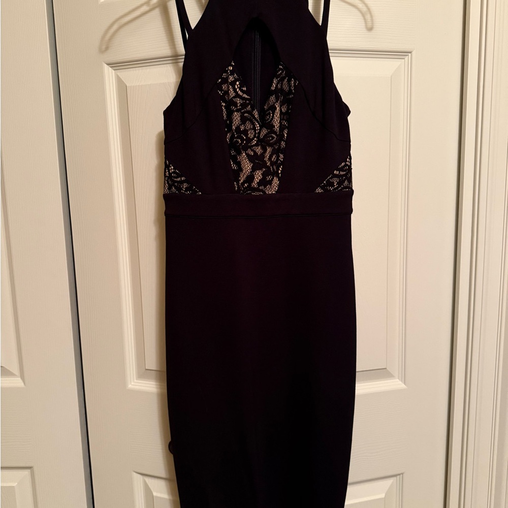 Bebe Black Lace Dress with cutout